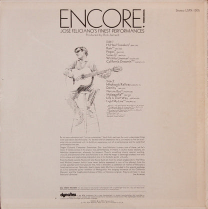 José Feliciano : Encore! José Feliciano's Finest Performances (LP, Album, Hol)