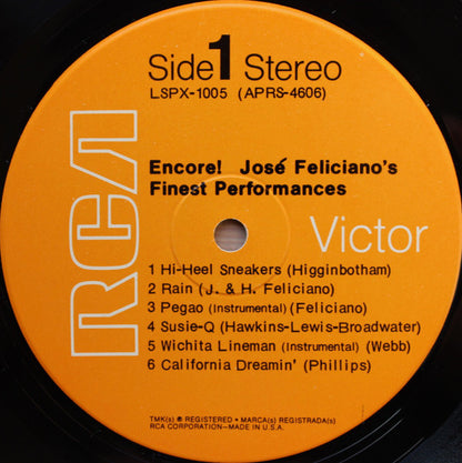 José Feliciano : Encore! José Feliciano's Finest Performances (LP, Album, Hol)