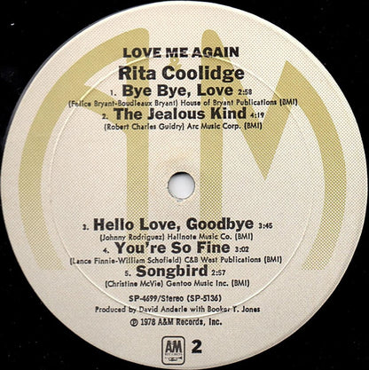 Rita Coolidge : Love Me Again (LP, Album, Mon)