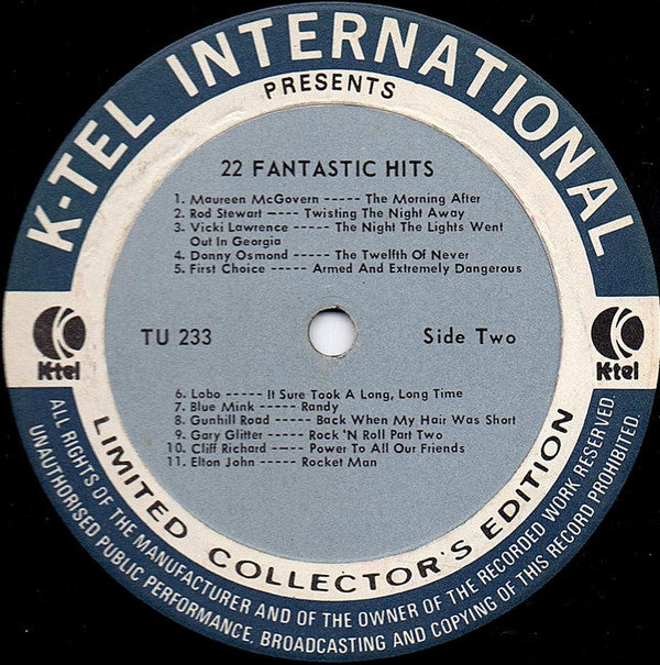 Various : Fantastic 22 Original Hits 22 Original Stars (LP, Comp, Ltd, Son)