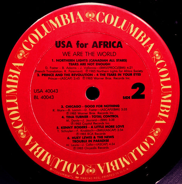 We Are The World USA for Africa レコード USA for Africa 