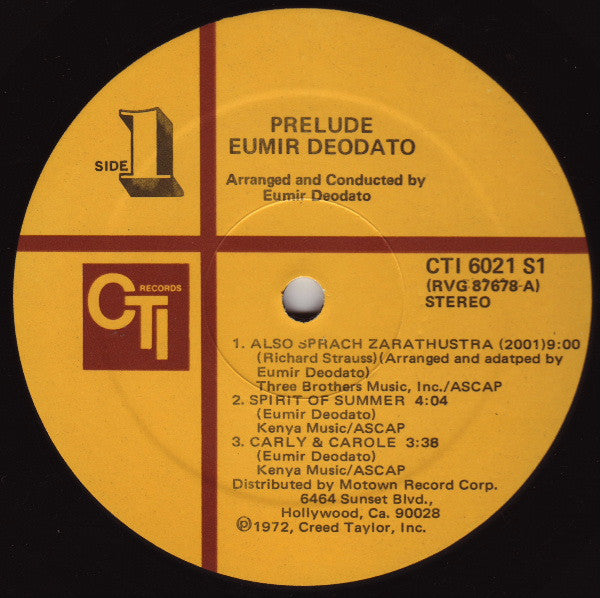 Buy Eumir Deodato : Prelude (LP, Album, Mon) Online for a great