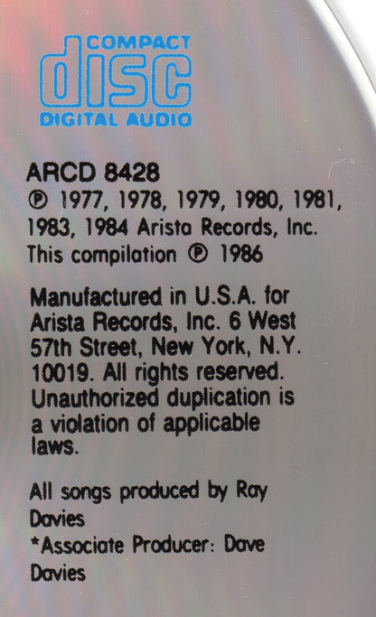 The Kinks : Come Dancing With The Kinks (The Best Of The Kinks 1977-1986) (CD, Comp, Dis)