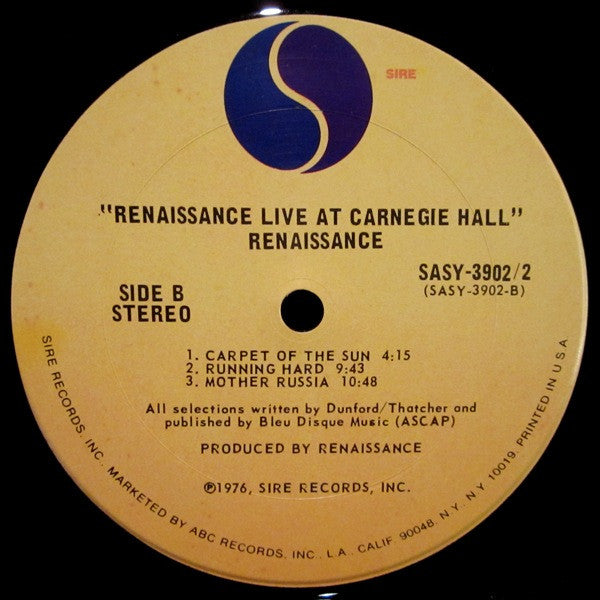Renaissance (4) : Live At Carnegie Hall (2xLP, Album, Pit)