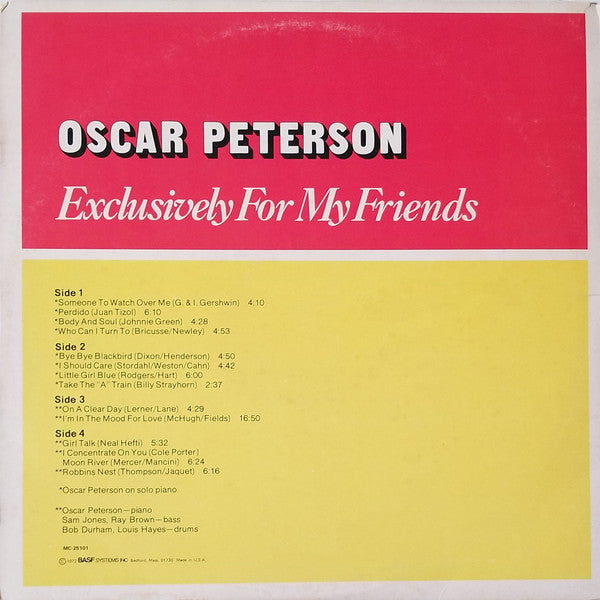 Oscar Peterson : Exclusively For My Friends (2xLP, Comp, Uni)