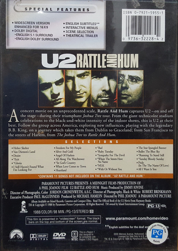 U2 : Rattle And Hum (DVD-V, RE, Multichannel, NTSC)