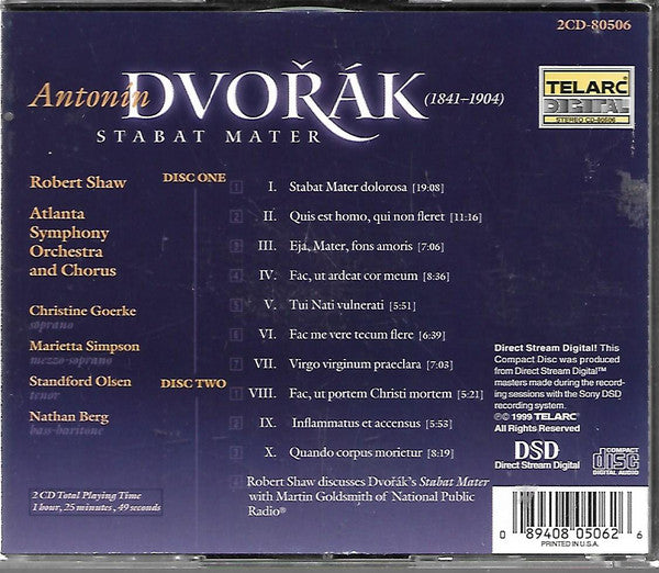 Antonín Dvořák, Robert Shaw, Atlanta Symphony Orchestra & Atlanta Symphony Chorus : Stabat Mater (2xCD, DSD)