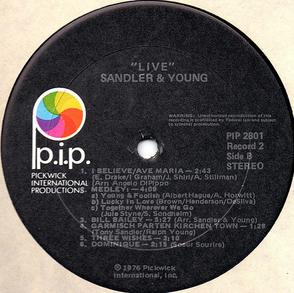 Sandler & Young : Sandler & Young Live! (2xLP, Album)