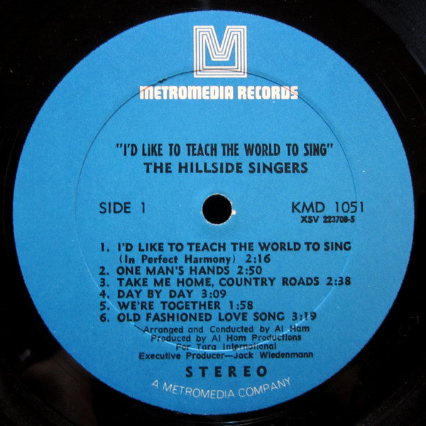 The Hillside Singers : I'd Like To Teach The World To Sing (LP, Album, Club)