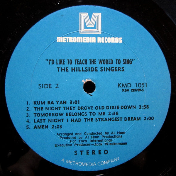 The Hillside Singers : I'd Like To Teach The World To Sing (LP, Album, Club)