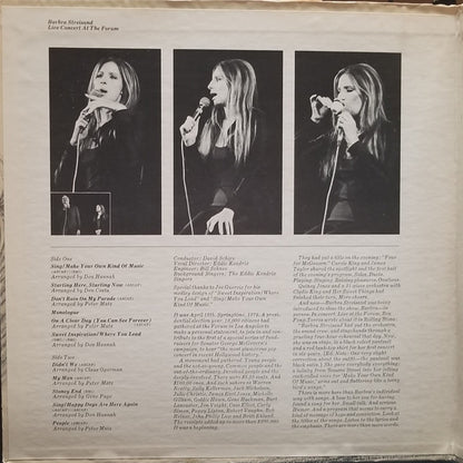 Barbra Streisand : Live Concert At The Forum (LP, Album, Ter)