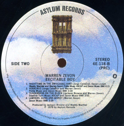Warren Zevon : Excitable Boy (LP, Album, PRC)
