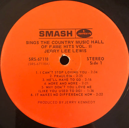 Jerry Lee Lewis : Sings The Country Music Hall Of Fame Hits Vol. 2 (LP, Ind)