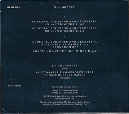 Wolfgang Amadeus Mozart, Keith Jarrett, Stuttgarter Kammerorchester, Dennis Russell Davies : Piano Concertos K. 271, 453, 466 / Adagio And Fugue K. 546 (2xCD, Album)