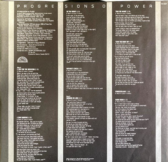 Triumph (2) : Progressions Of Power (LP, Album, Ind)