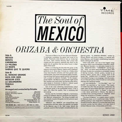 Orizaba And His Orchestra : The Soul Of Mexico (LP, Album)