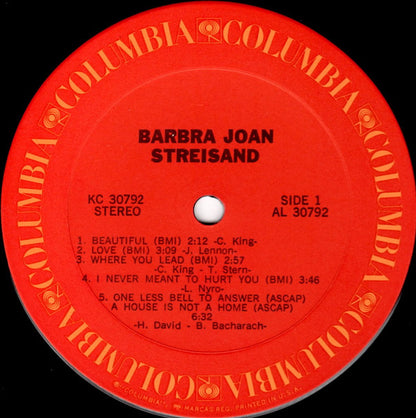 Barbra Streisand : Barbra Joan Streisand (LP, Album, Ter)
