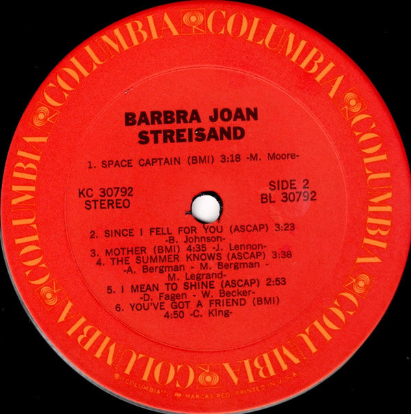Barbra Streisand : Barbra Joan Streisand (LP, Album, Ter)