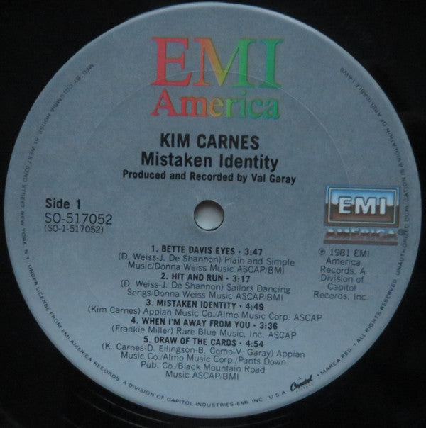 Kim Carnes : Mistaken Identity (LP, Album, Club)