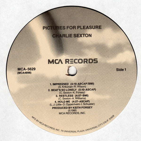 Charlie Sexton : Pictures For Pleasure (LP, Album, Pin)