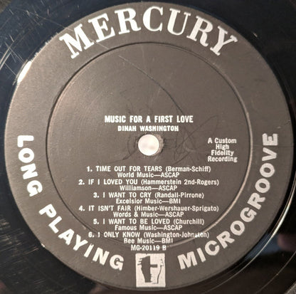 Dinah Washington : Music For A First Love (LP, Mono)