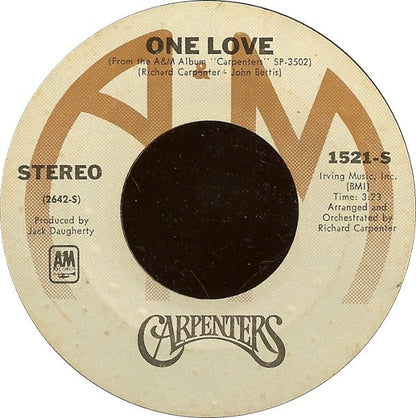 Carpenters : I Won't Last A Day Without You (7", Single, Styrene, Pit)