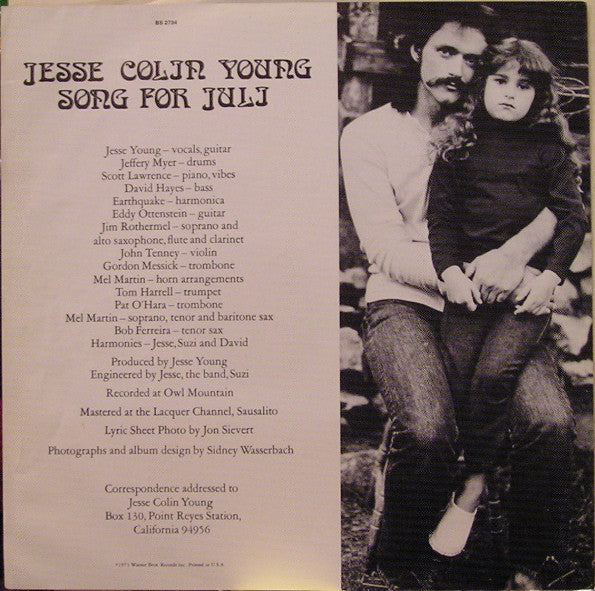 Jesse Colin Young : Song For Juli (LP, Album)