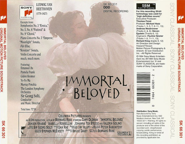Ludwig Van Beethoven / Georg Solti, Emanuel Ax, Pamela Frank, Gidon Kremer, Yo-Yo Ma, Murray Perahia, The London Symphony Orchestra : Immortal Beloved (CD)