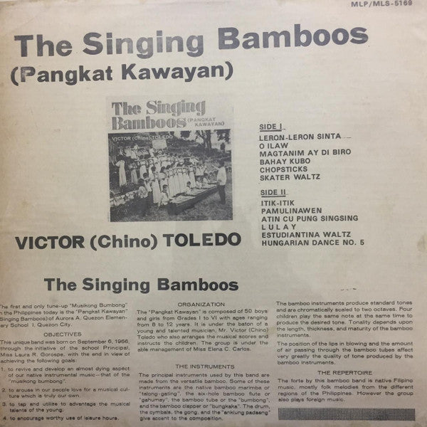 Pangkat Kawayan, Victor Toledo : The Singing Bamboos (LP)