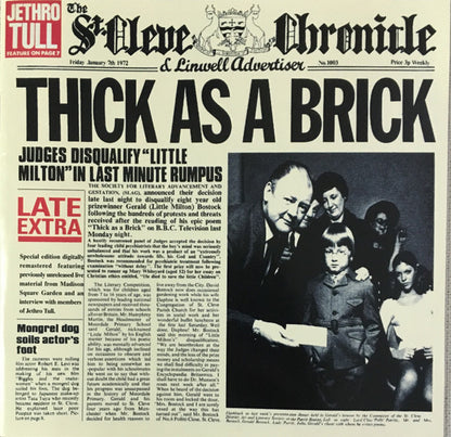 Jethro Tull : Thick As A Brick (CD, Album, Club, RE)