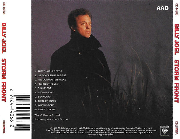 Billy Joel : Storm Front (CD, Album)