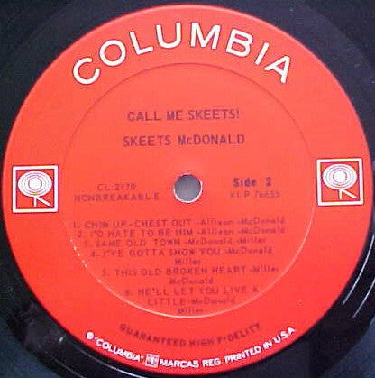 Skeets McDonald : Call Me Skeets! (LP, Mono)