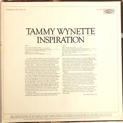Tammy Wynette : Inspiration (LP, Album, Ter)