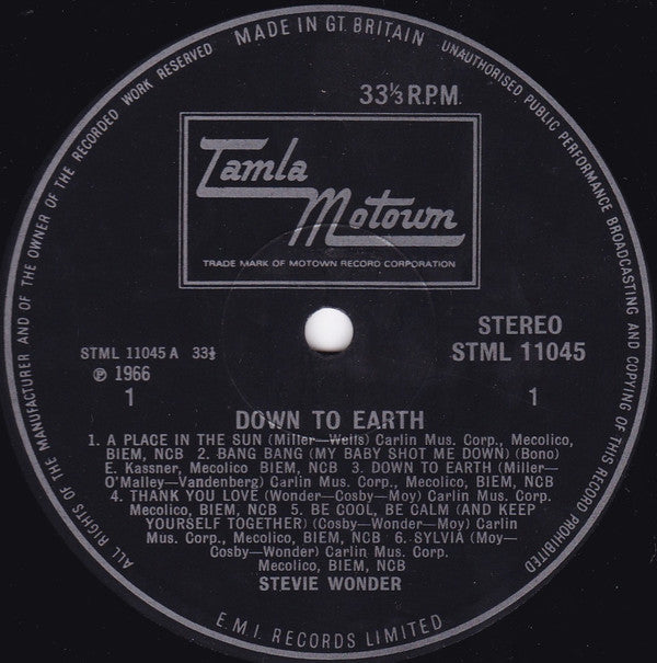 Stevie Wonder : Down To Earth (LP, Album)