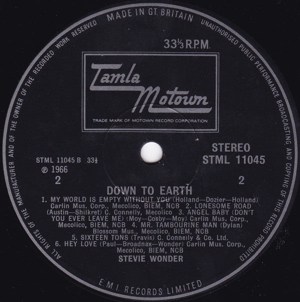 Stevie Wonder : Down To Earth (LP, Album)