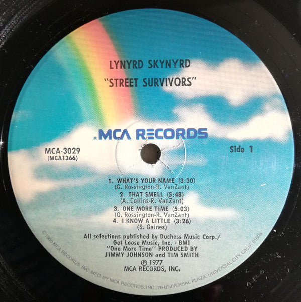 Lynyrd Skynyrd : Street Survivors (LP, Album, M/Print, RE, Pin)