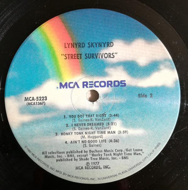 Lynyrd Skynyrd : Street Survivors (LP, Album, M/Print, RE, Pin)