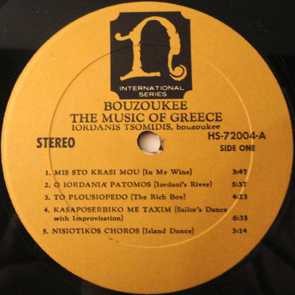 Ιορδάνης Τσομίδης : Bouzoukee - The Music Of Greece (LP, Album, RP)