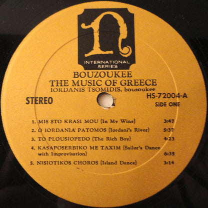 Ιορδάνης Τσομίδης : Bouzoukee - The Music Of Greece (LP, Album, RP)