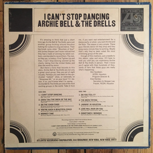 Buy Archie Bell & The Drells : I Can't Stop Dancing (LP, Album