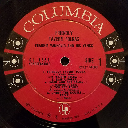 Frankie Yankovic And His Yanks : Friendly Tavern Polkas (LP, Album, Mono)