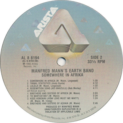 Manfred Mann's Earth Band : Somewhere In Afrika (LP, Album)