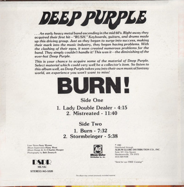 Deep Purple : Burn! (LP, Album, RE)