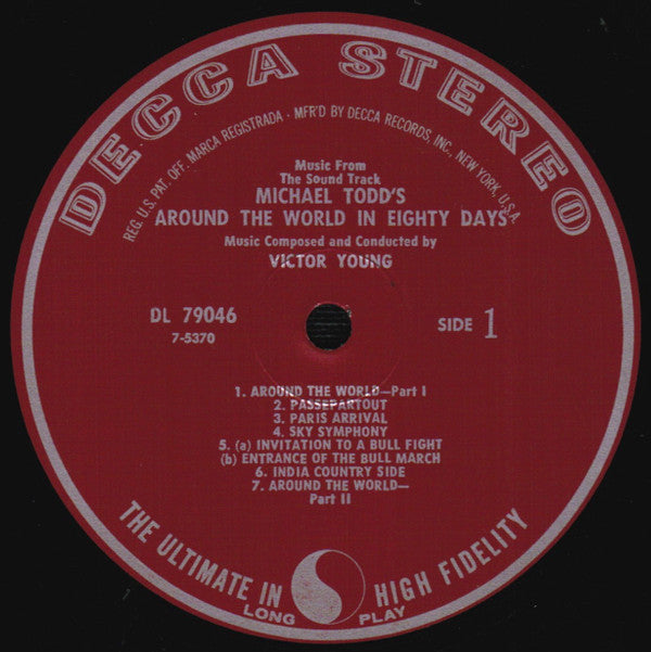 Victor Young : Michael Todd's Around The World In 80 Days (Music From The Sound Track) (LP, Album, RP, Glo)