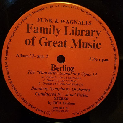 Hector Berlioz, Bamberger Symphoniker Conducted By Jonel Perlea : Album 22 Berlioz - Family Library Of Great Music - The Fantastic Symphony Opus 14  (LP, Album)