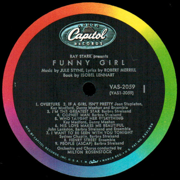 Jule Styne / Bob Merrill Featuring Barbra Streisand And Sydney Chaplin : Funny Girl (Original Broadway Cast) (LP, Album, Mono, Scr)