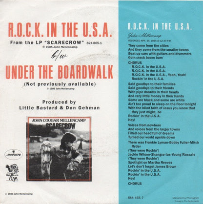 John Cougar Mellencamp : R.O.C.K. In The U.S.A. (7", Single)