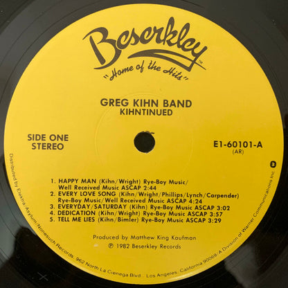 Greg Kihn Band : Kihntinued (LP, Album, All)