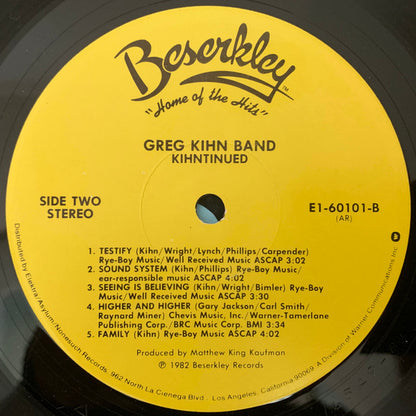 Greg Kihn Band : Kihntinued (LP, Album, All)