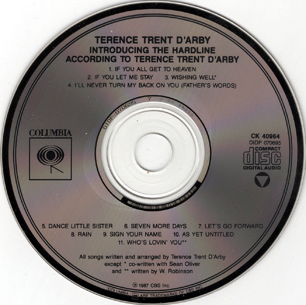 Terence Trent D'Arby : Introducing The Hardline According To Terence Trent D'Arby (CD, Album)
